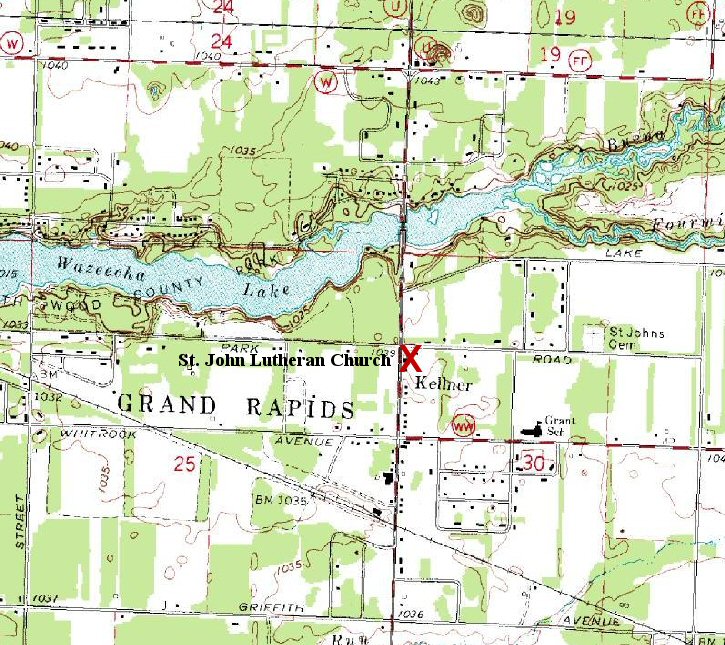 Map of St. Jon Lutheran Church